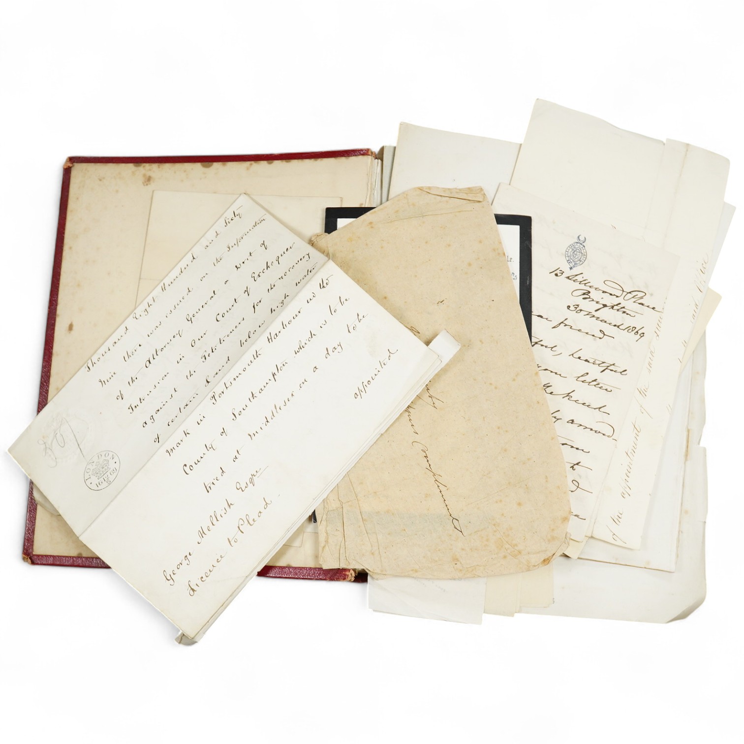 A Victorian autograph book containing a collection of complete letters, partial letters and cut out signatures from leading and influential figures primarily from the second half of the nineteenth century, many of the ex